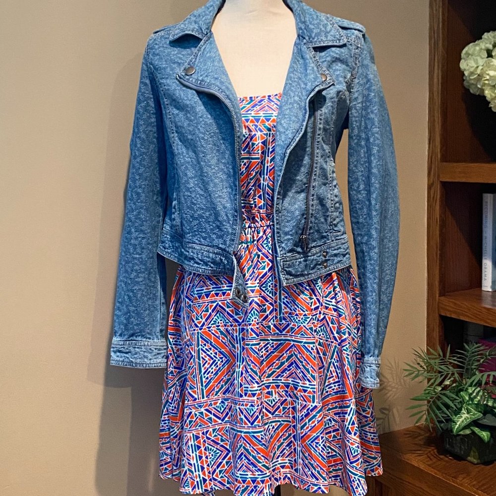 L'Amour Nanette Lepore Denim Moto Jacket
